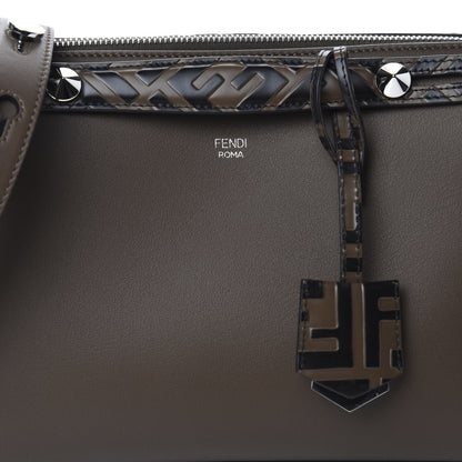 Fendi Vitello Dolce Bi-Color FF 1974 Embossed Medium By The Way Boston Bag Maya Black 10 of 11