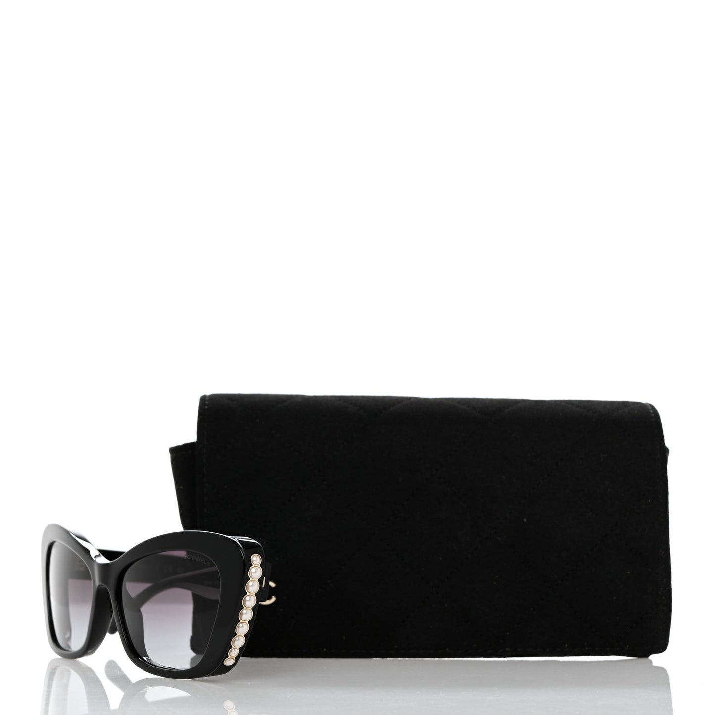 Acetate Pearl Cat Eye CC Sunglasses 5481-H-A Black