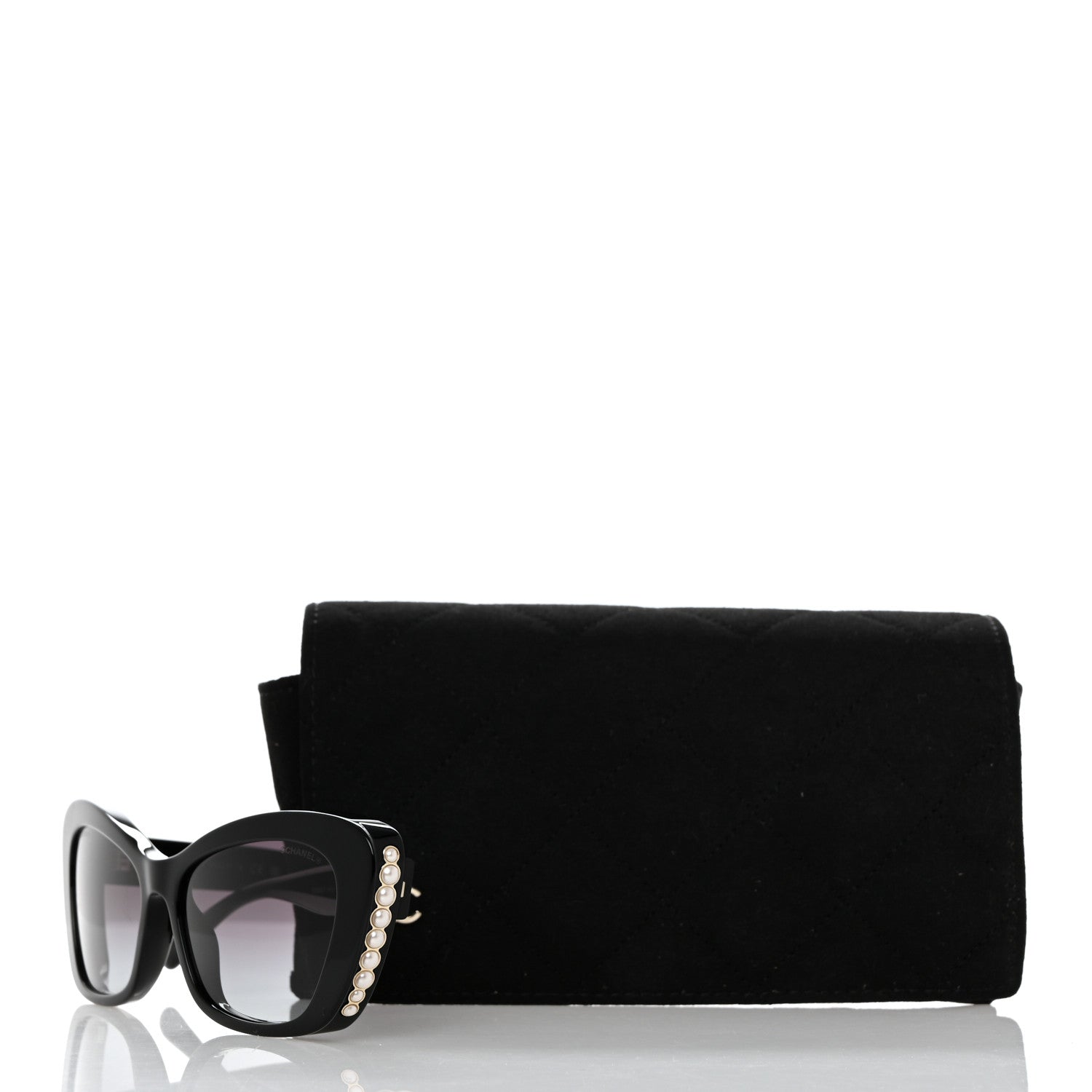Chanel Acetate Pearl Cat Eye CC Sunglasses 5481-H-A Black 8 of 8