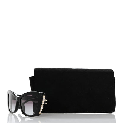 Chanel Acetate Pearl Cat Eye CC Sunglasses 5481-H-A Black 8 of 8