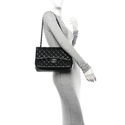 Chanel Caviar Quilted Jumbo Double Flap Black 3 of 10