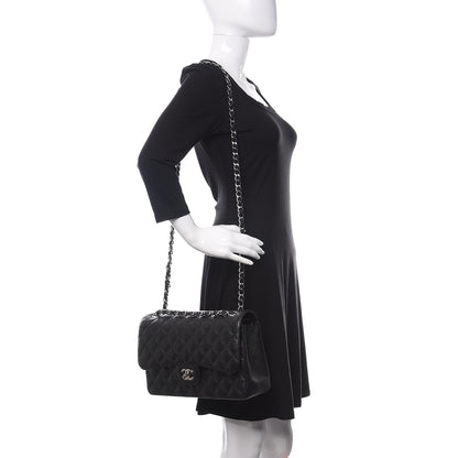 Chanel Caviar Quilted Jumbo Double Flap Black 2 of 11