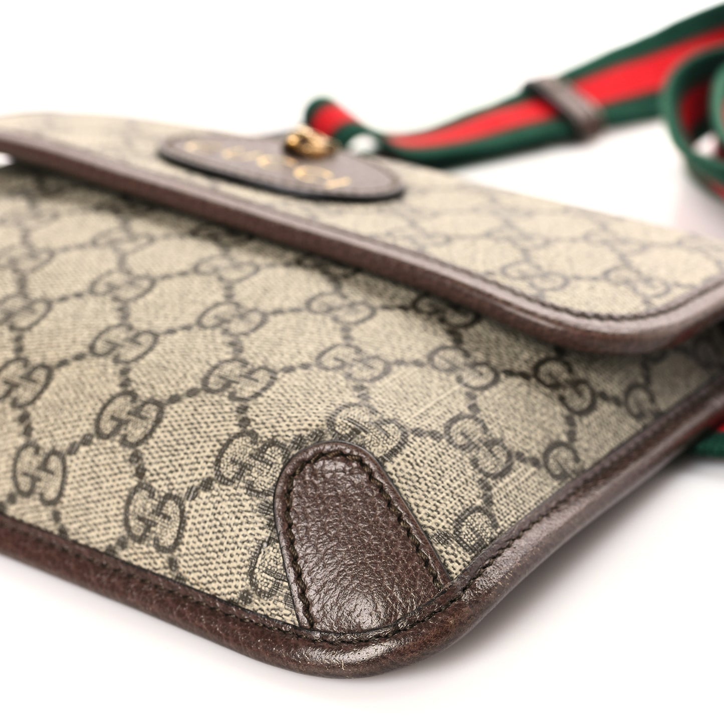 GG Supreme Monogram Neo Vintage Web Belt Bag Brown