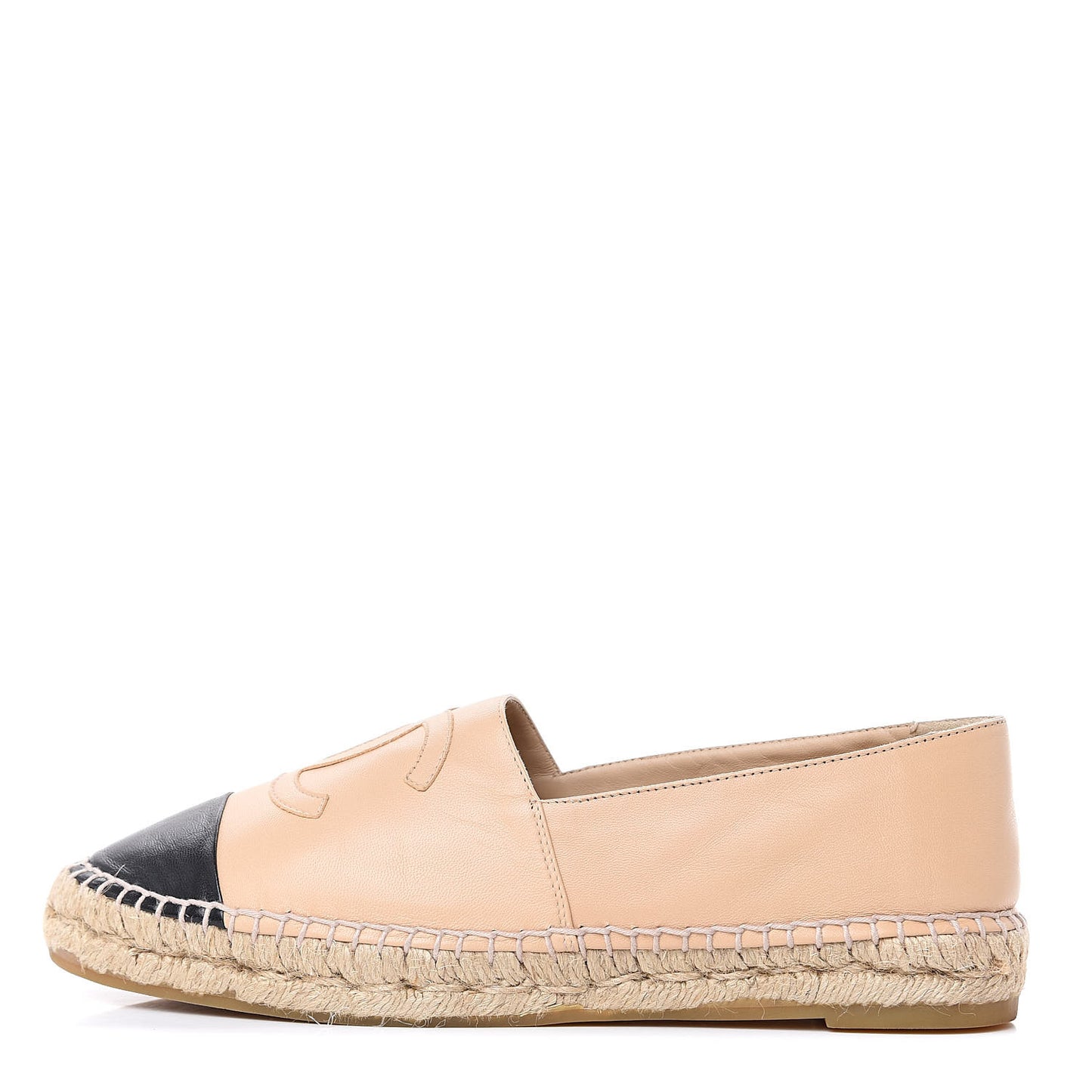 Lambskin CC Espadrilles 41 Beige Black