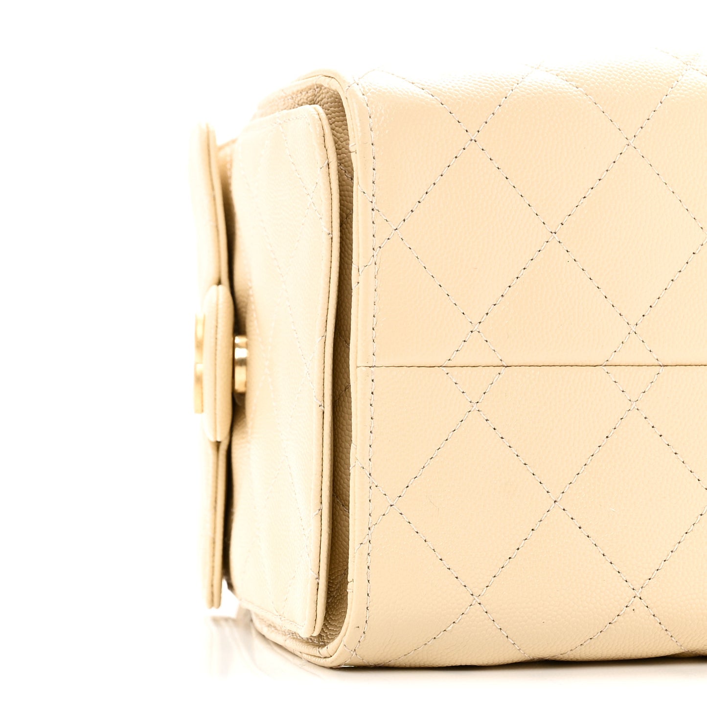 Caviar Quilted Small Chanel 25 Handbag Light Beige