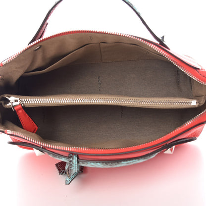Fendi Straw Paper Vitello Dolce Elaphe Medium By The Way Boston Bag Corallo Antigua 5 of 8