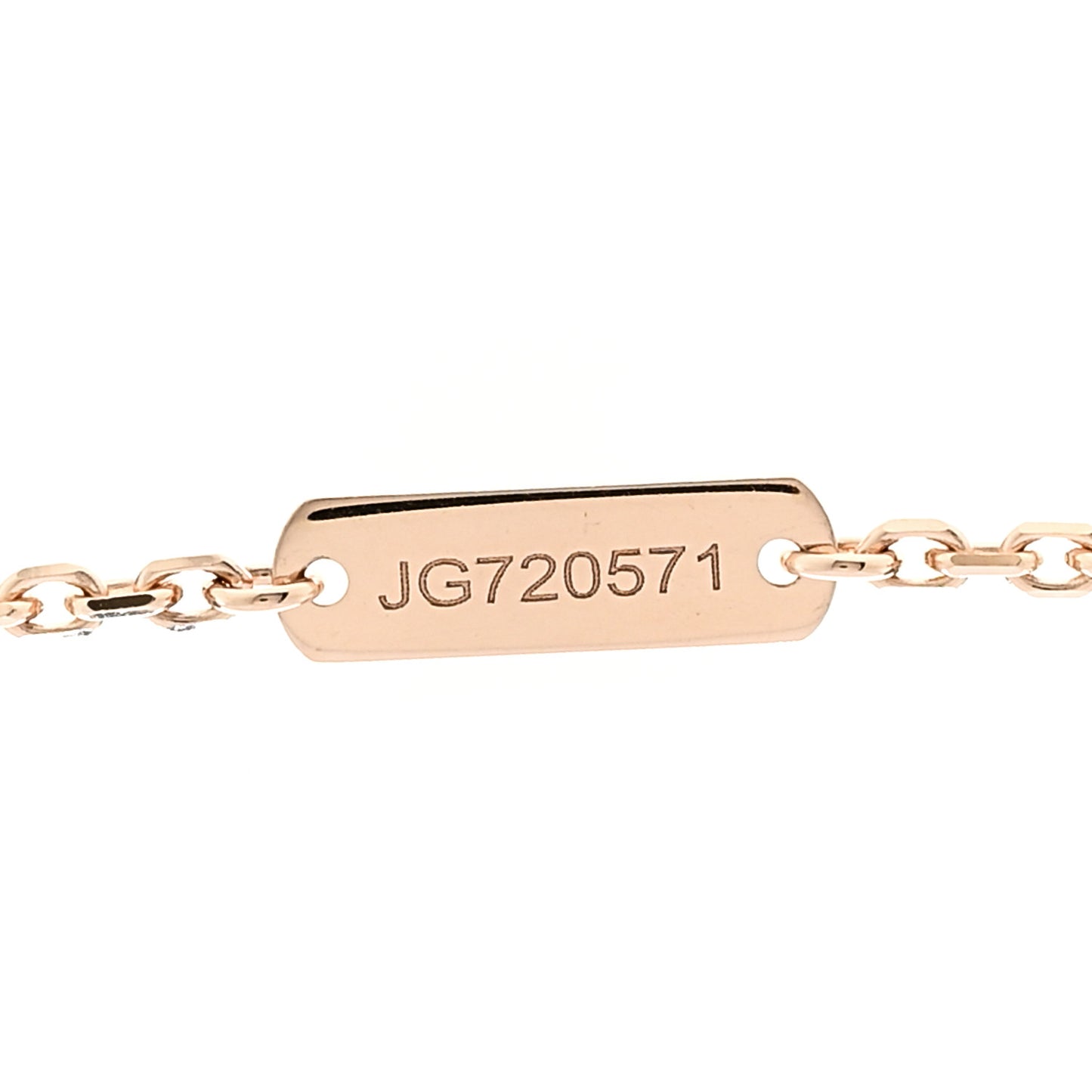 18K Rose Gold Diamond Pink Mother of Pearl Vintage Alhambra Pendant Necklace