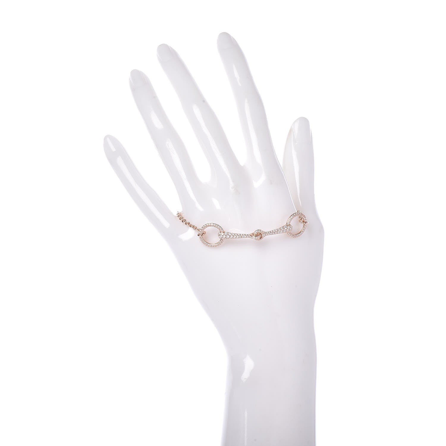 Hermes 18K Rose Gold Diamond TPM Filet d'Or Pave Bracelet ST 2 of 6