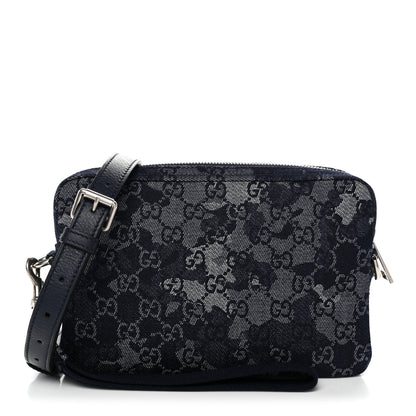 Gucci Denim GG Monogram Camouflage Small Crossbody Bag Blue 1 of 11