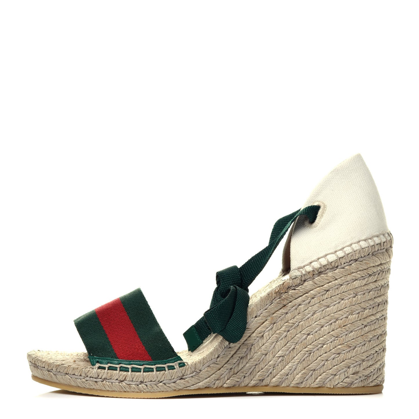 Canvas Malaga Kid Web Ankle Wrap Espadrille Wedge Sandals 40.5 Green Red Mystic White Emerald