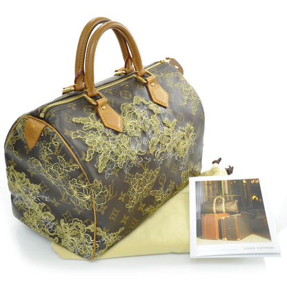 Louis Vuitton Monogram Dentelle Speedy 30 Gold 3 of 9