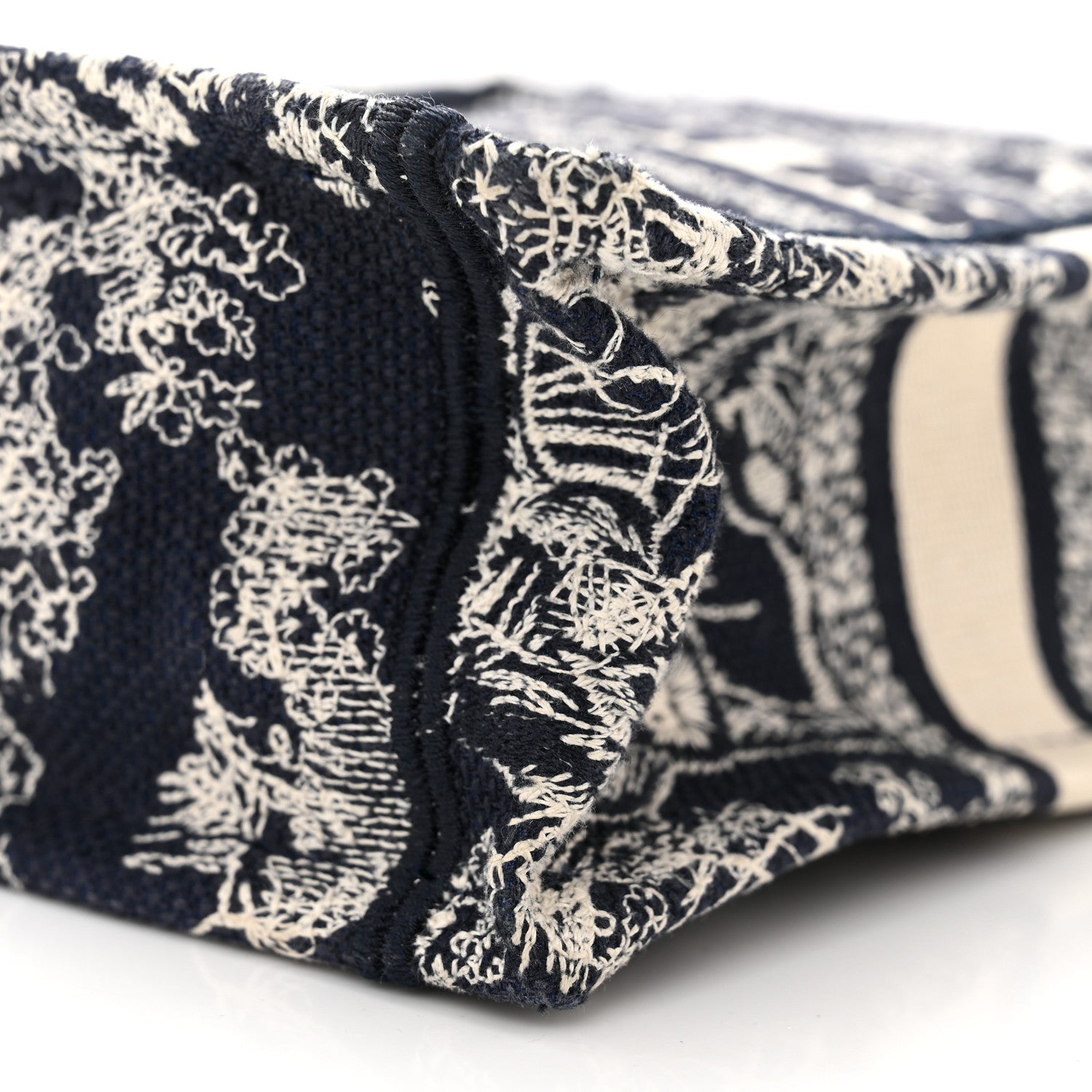 Christian Dior Canvas Toile de Jouy Reverse Embroidered Mini Book Tote Phone Bag Blue 10 of 11