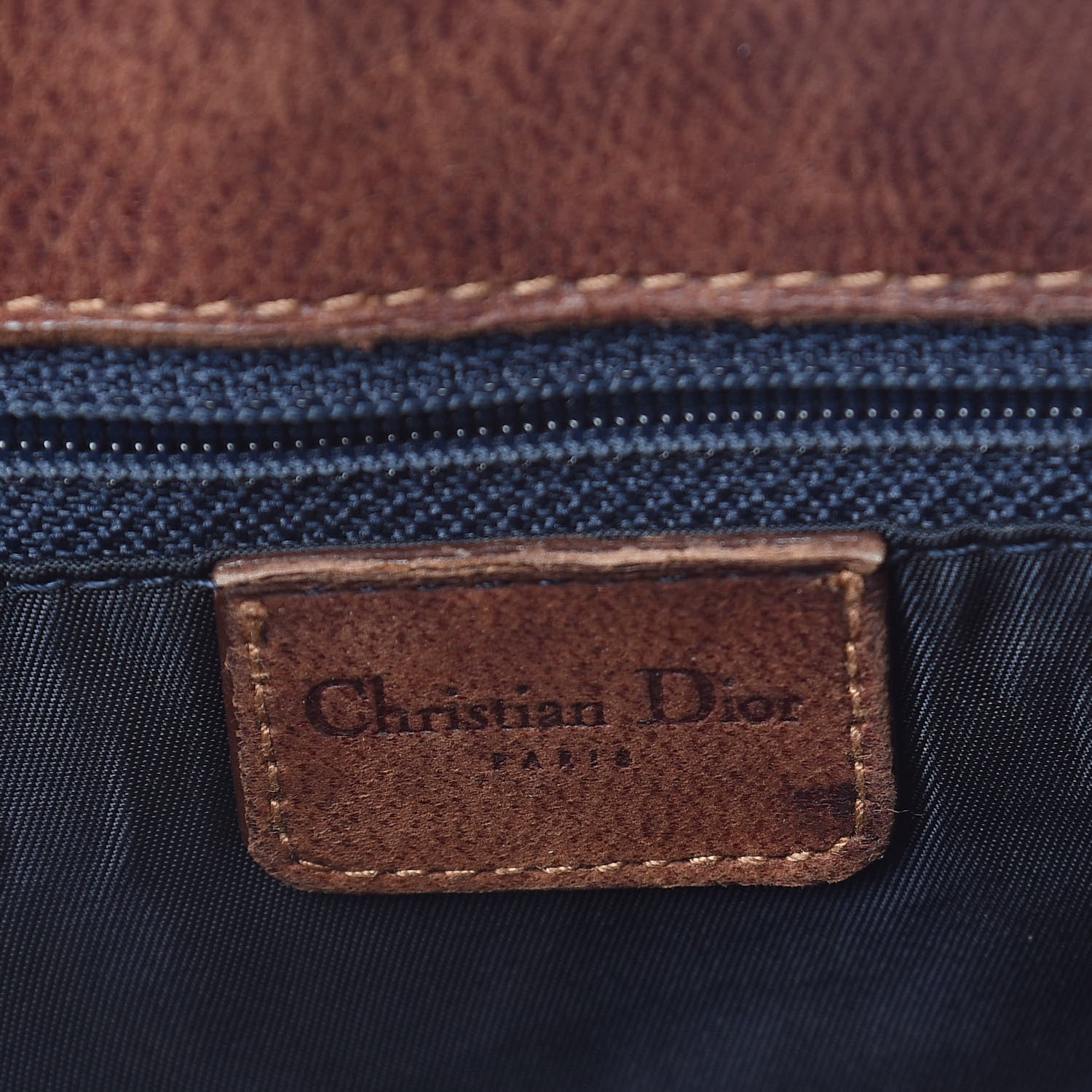 Christian Dior Monogram Tote Blue Brown 6 of 16