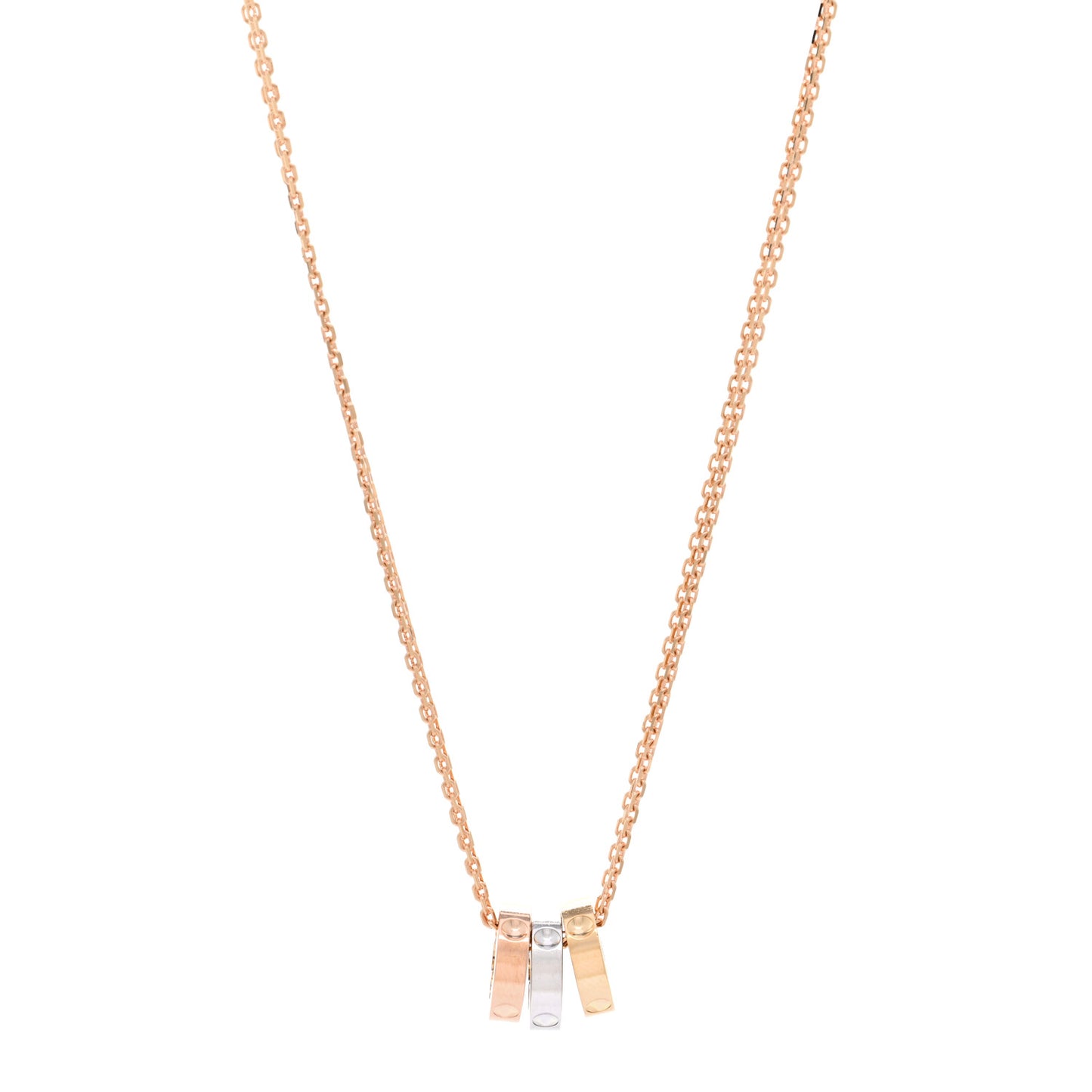 18K Yellow White Pink Gold Empreinte Pendant Necklace