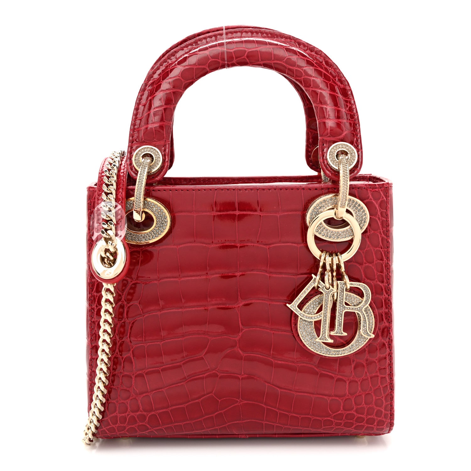 Christian Dior Alligator Crystal Mini Lady Dior Red 1 of 12