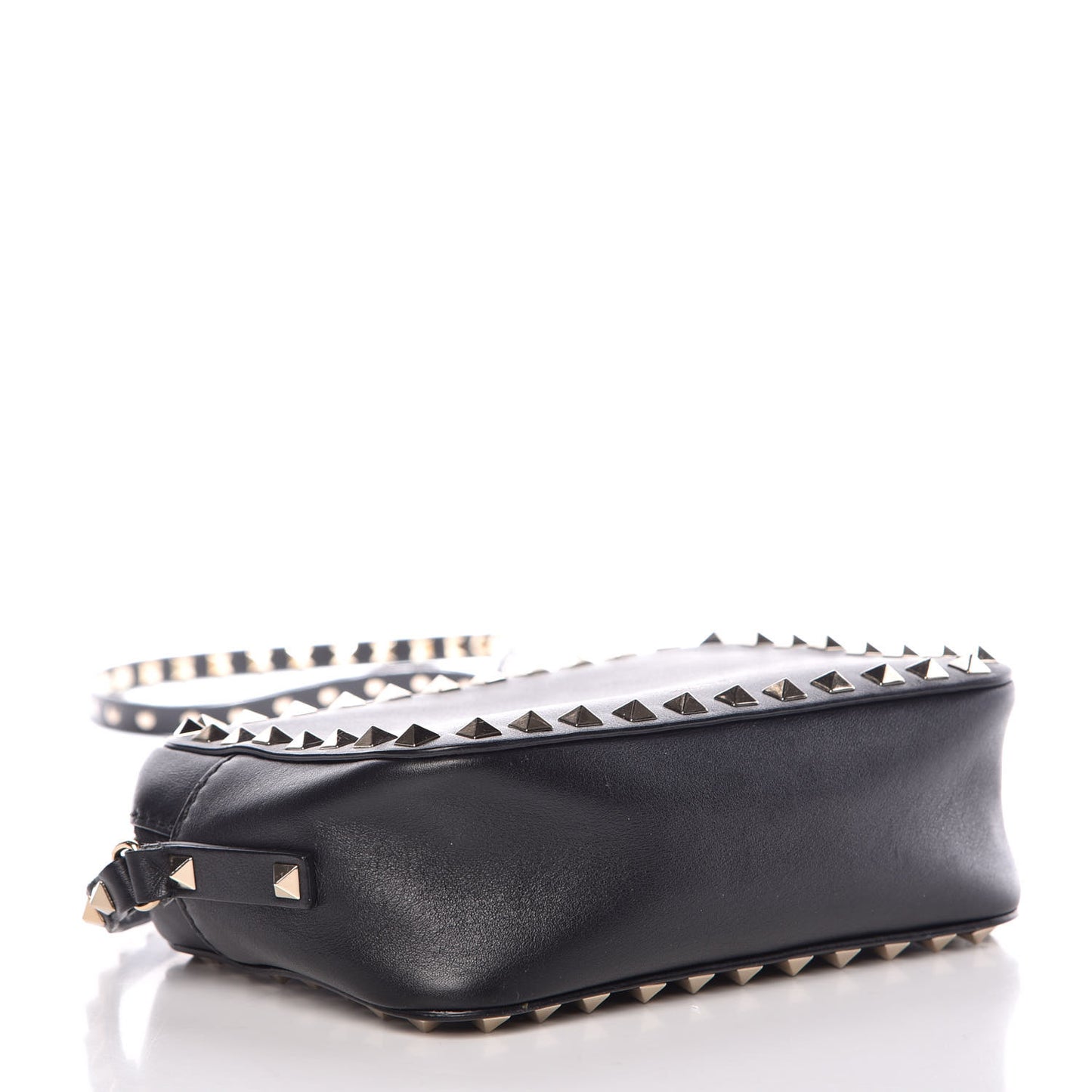 Calfskin Rockstud Camera Crossbody Bag Black