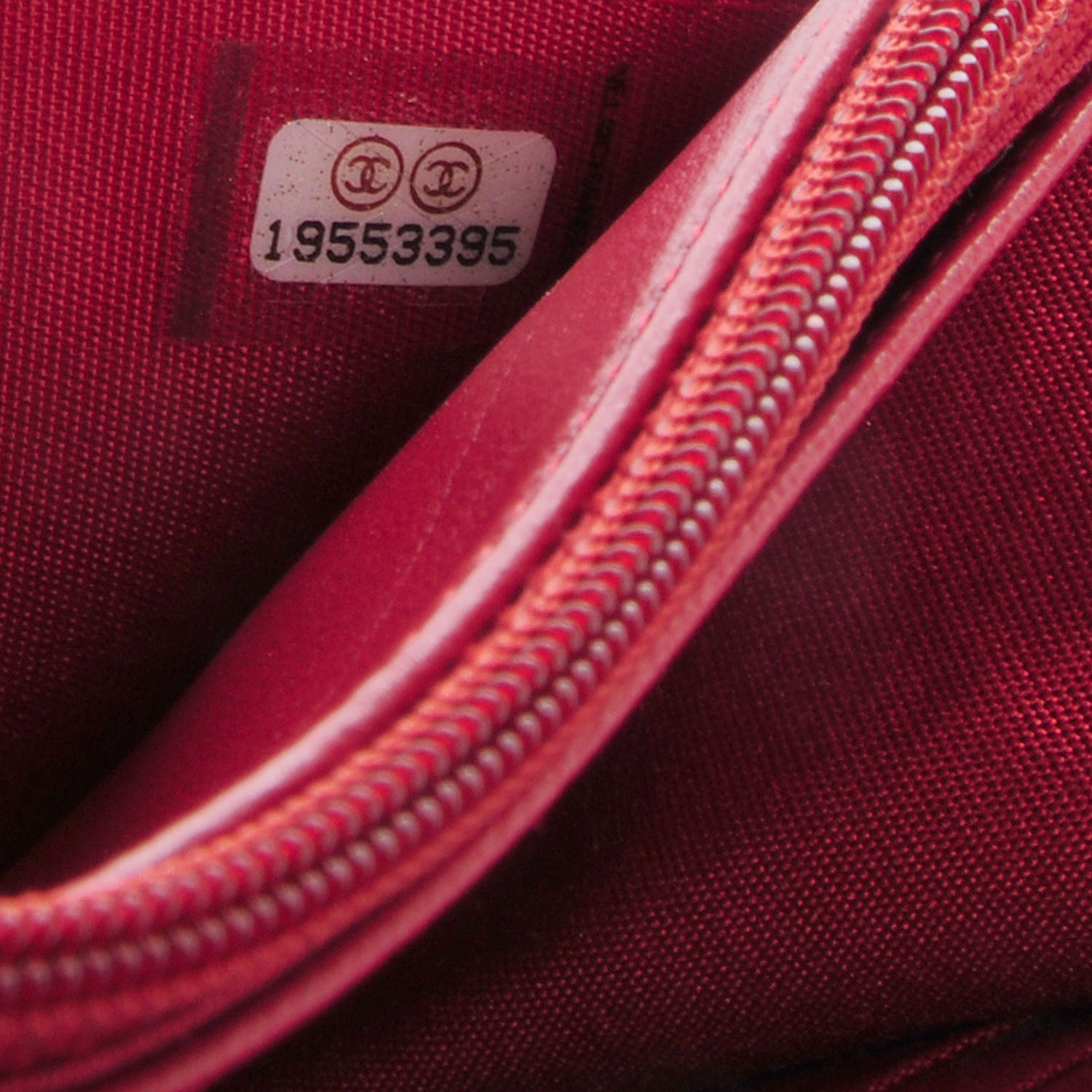 Chanel Lambskin Quilted Boy Wallet On Chain WOC Red 8 of 8