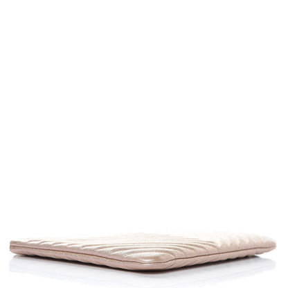 Chanel Iridescent Caviar Chevron Quilted Medium Cosmetic Case Light Gold 4 of 8