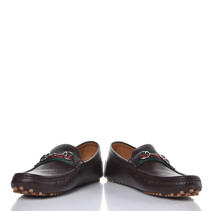 Gucci Calfskin Web Mens Horsebit Driver Loafers 9.5 Cocoa 12 of 13