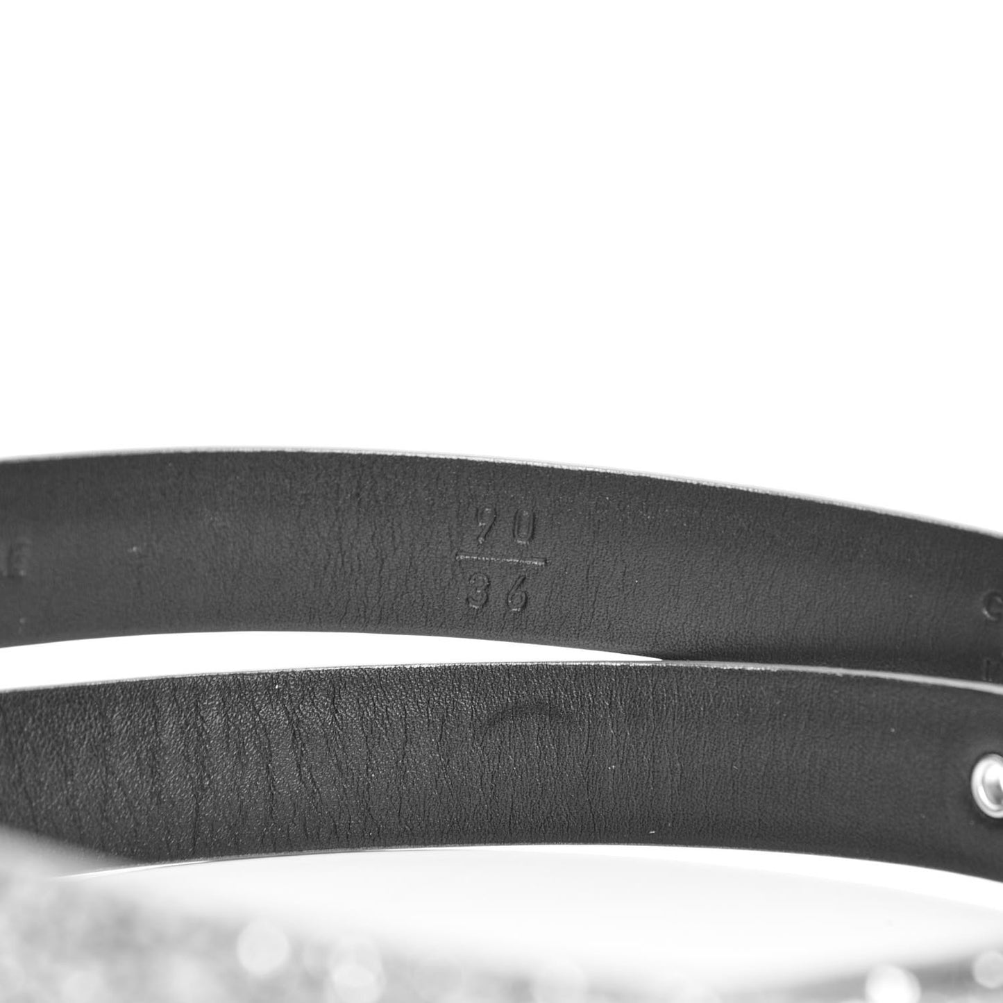 Glitter Calfskin CC Logo Skinny Belt 90 36 Silver
