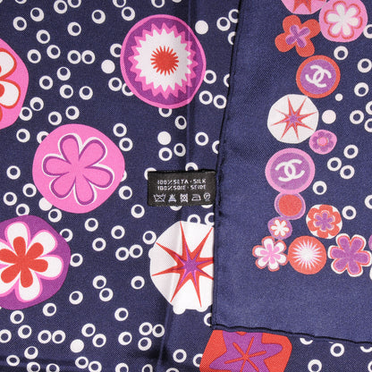 Chanel Silk Camellia Flower Scarf 4 of 9
