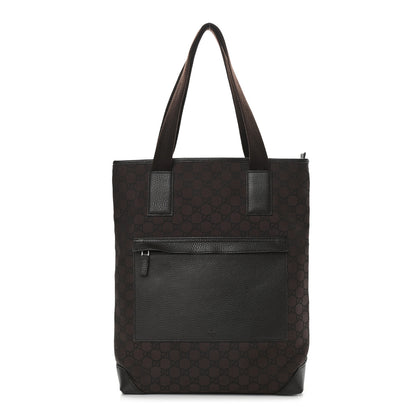 Gucci Nylon Calfskin Monogram Tall Tote Brown 1 of 9