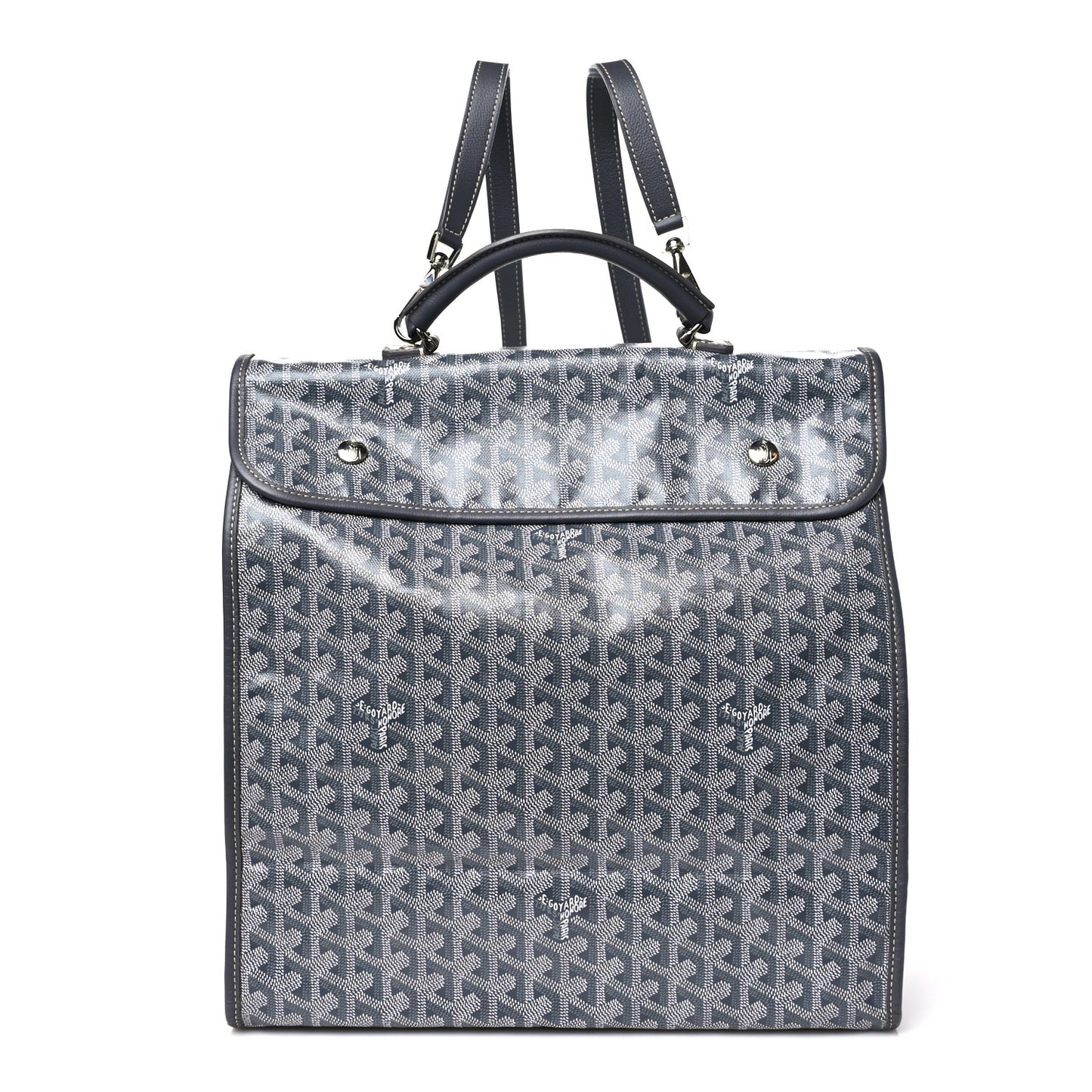 Goyardine Saint Leger Soft Briefcase Backpack Grey
