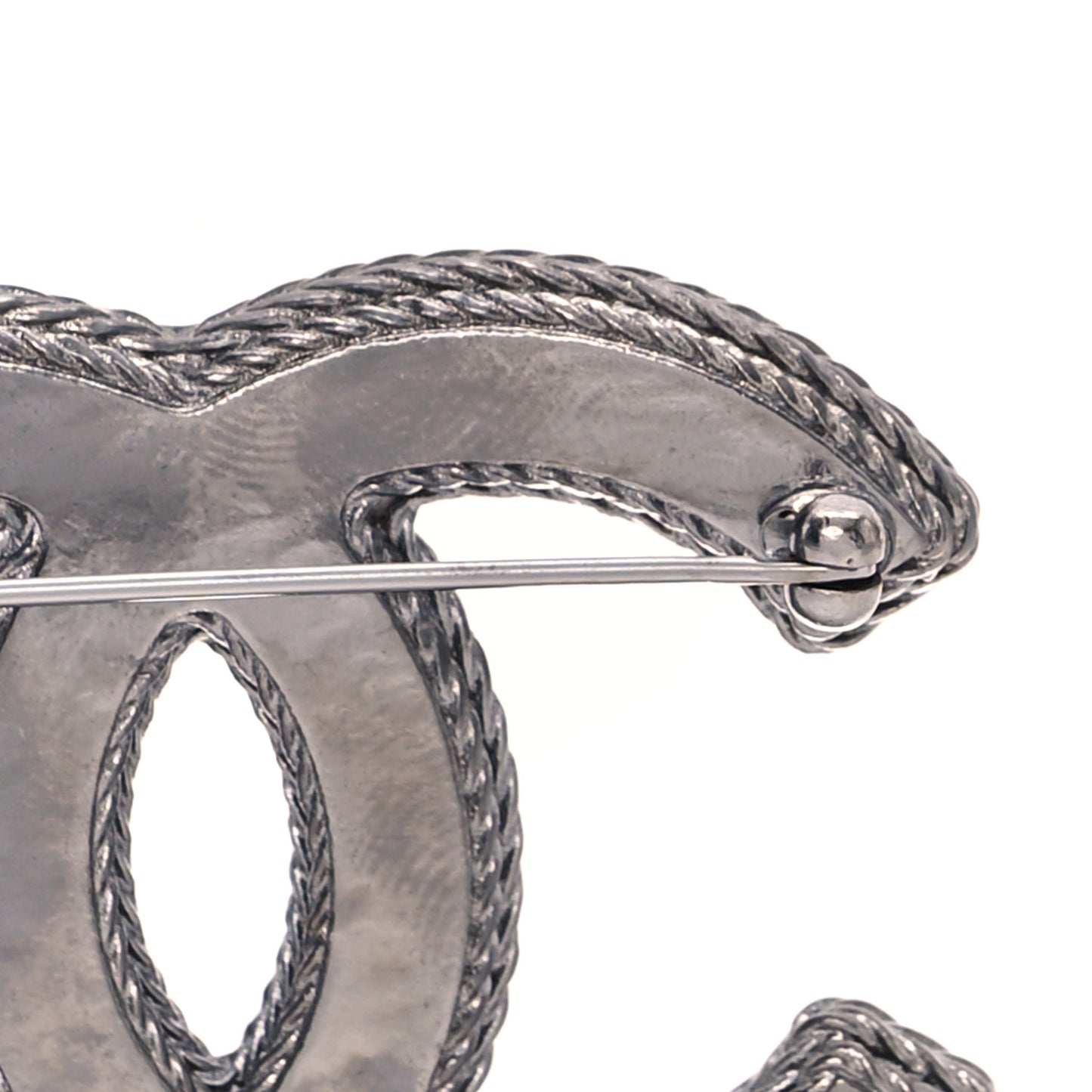 Tweed CC Brooch Silver Multicolor