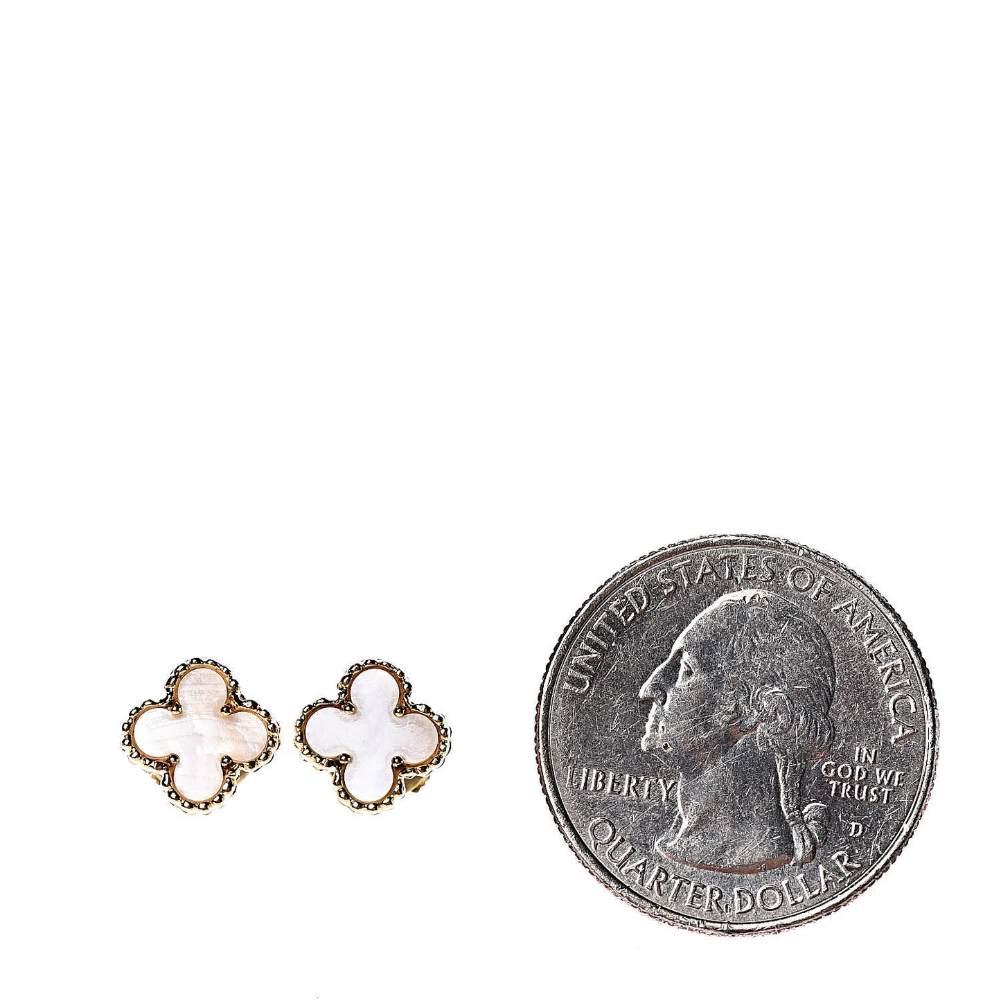 18K Yellow Gold Mother of Pearl Sweet Alhambra Earrings
