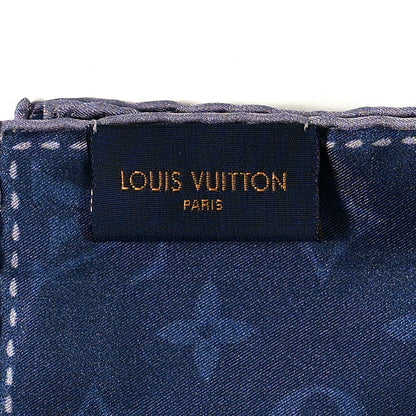 Louis Vuitton Monogram Silk Dog Pocket Square Blue 2 of 3