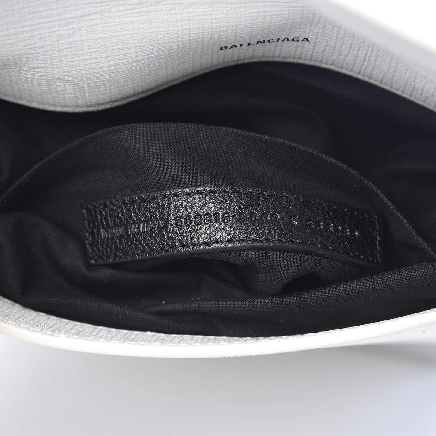 Squared Calfskin Logo Shopping Envelope Clutch White