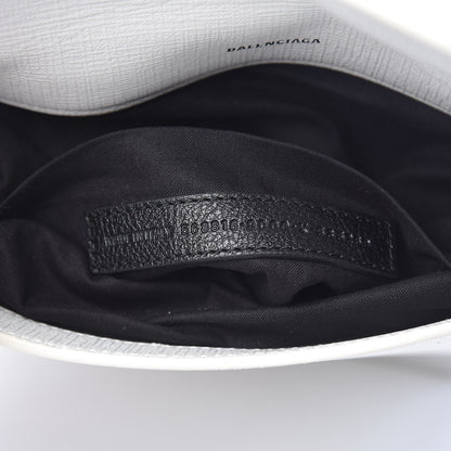 Balenciaga Squared Calfskin Logo Shopping Envelope Clutch White 6 of 9