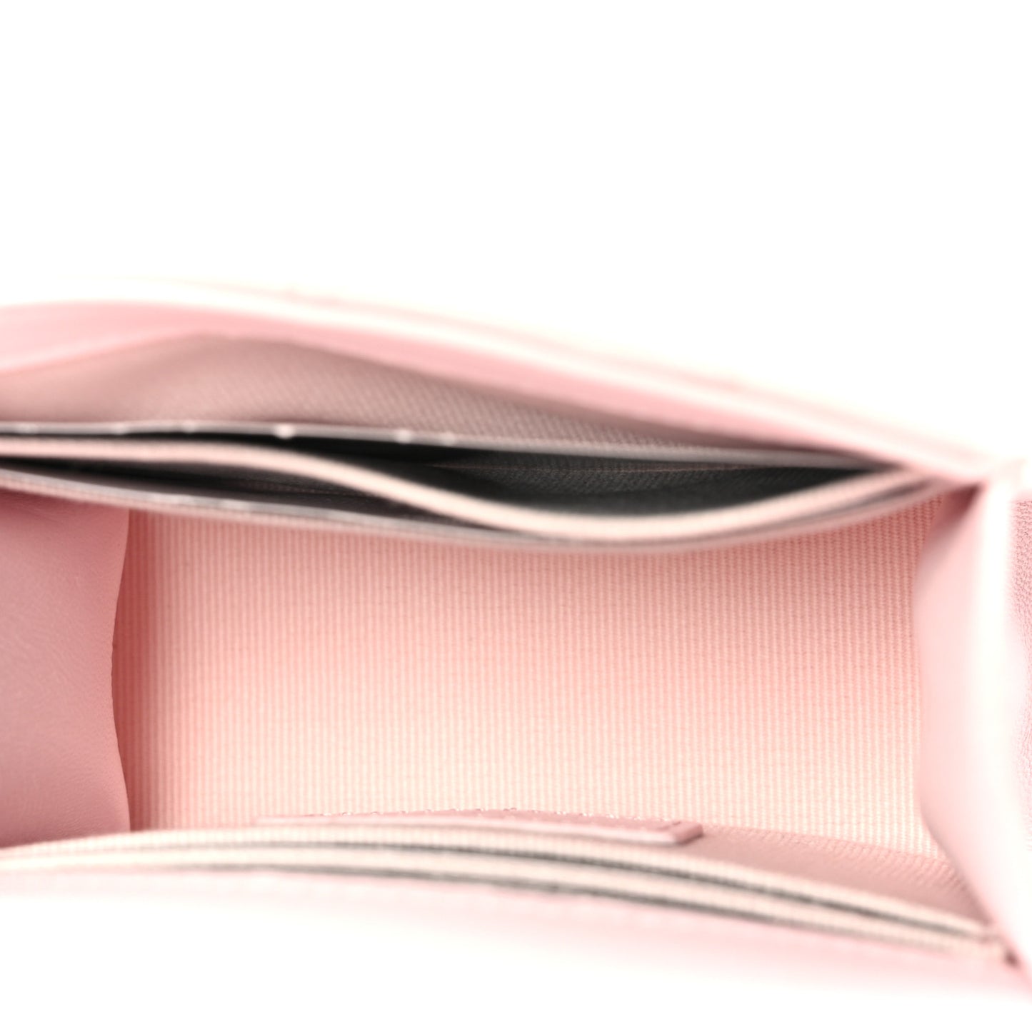 Lambskin Quilted Top Handle Clutch With Chain Light Pink