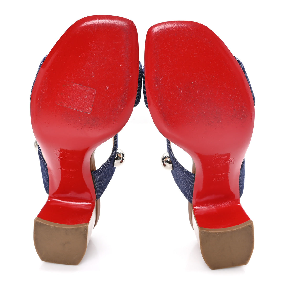 Denim Studded Simple Billie 55 Sandal 36.5 Blue
