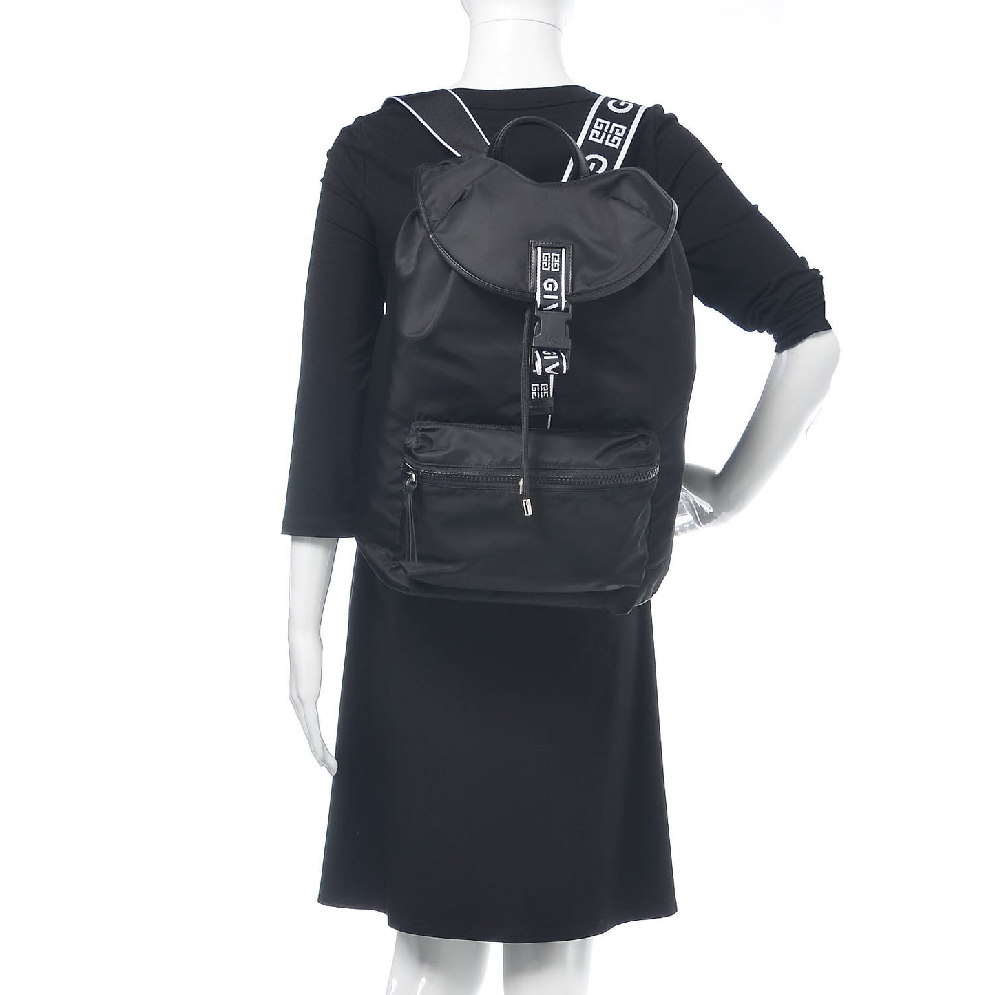 Nylon Light 3 Backpack Black White