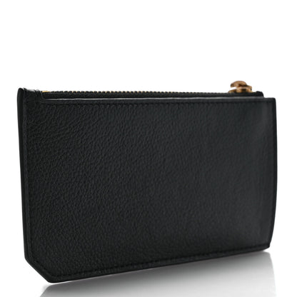 Saint Laurent Grained Calfskin Monogram 5 Fragments Zip Pouch Card Holder Black 3 of 7
