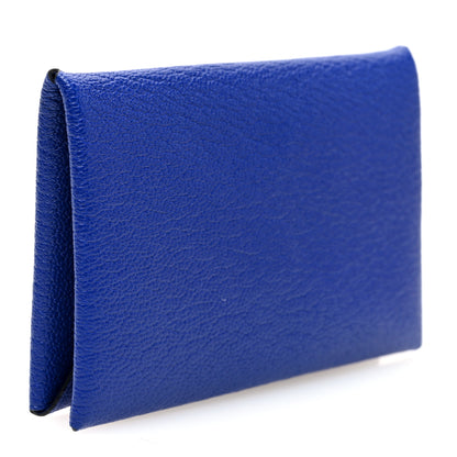 Hermes Chevre Mysore Calvi Card Case Bleu Electrique 3 of 7