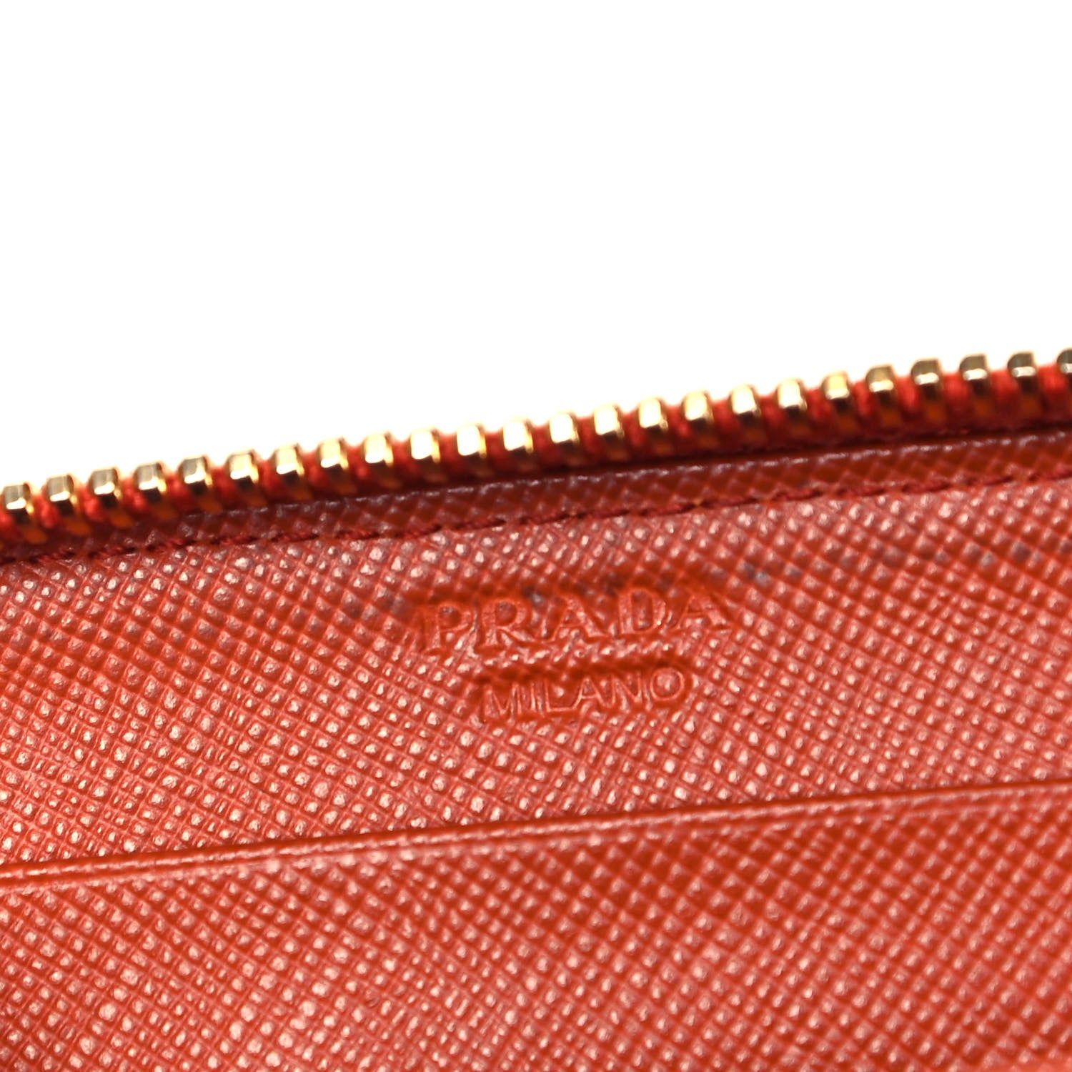 Prada Saffiano Metal Coin Purse Papaya 7 of 9