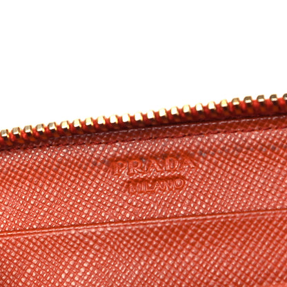Prada Saffiano Metal Coin Purse Papaya 7 of 9