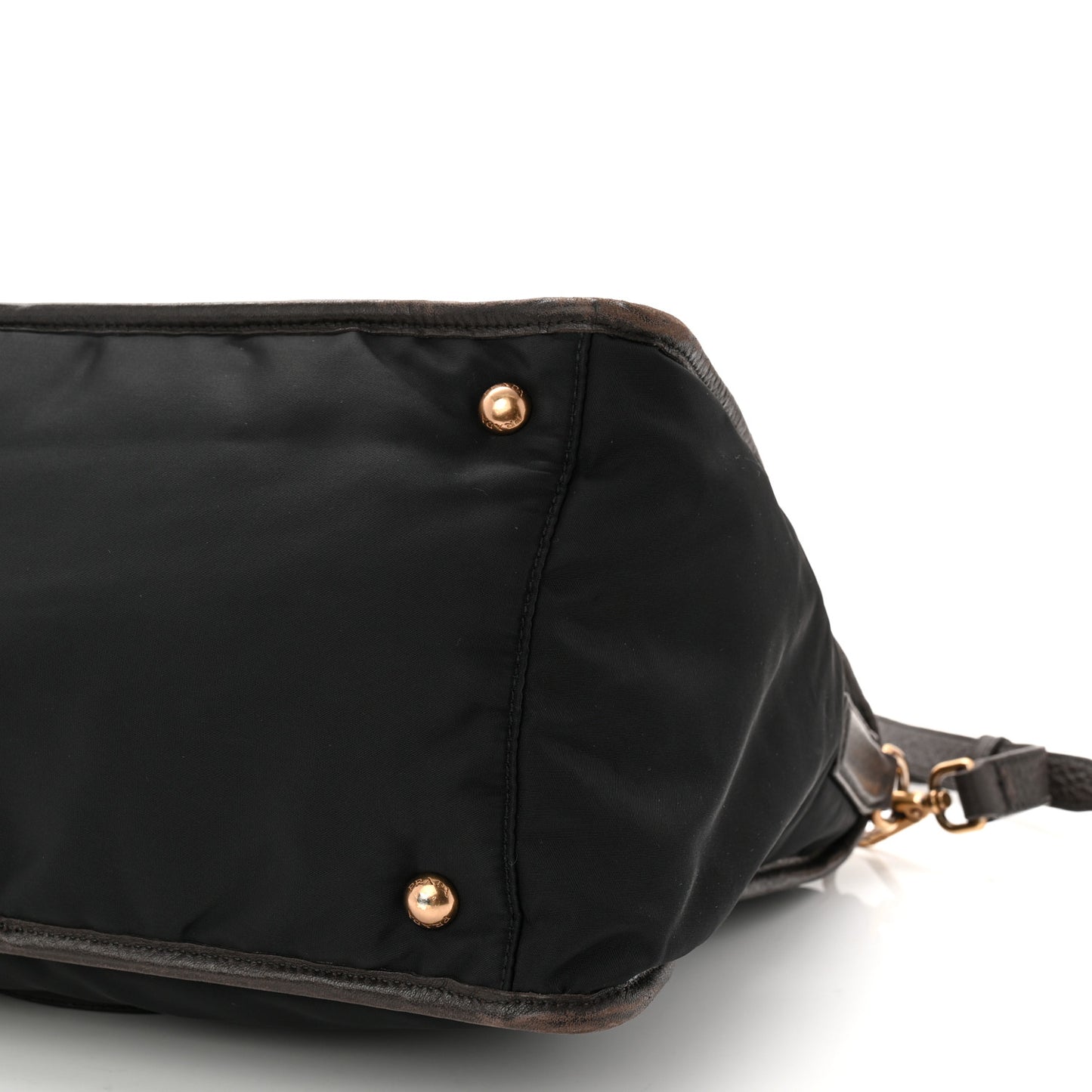 Tessuto Nylon Double Zip Logo Tote Black