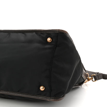 Prada Tessuto Nylon Double Zip Logo Tote Black 10 of 11