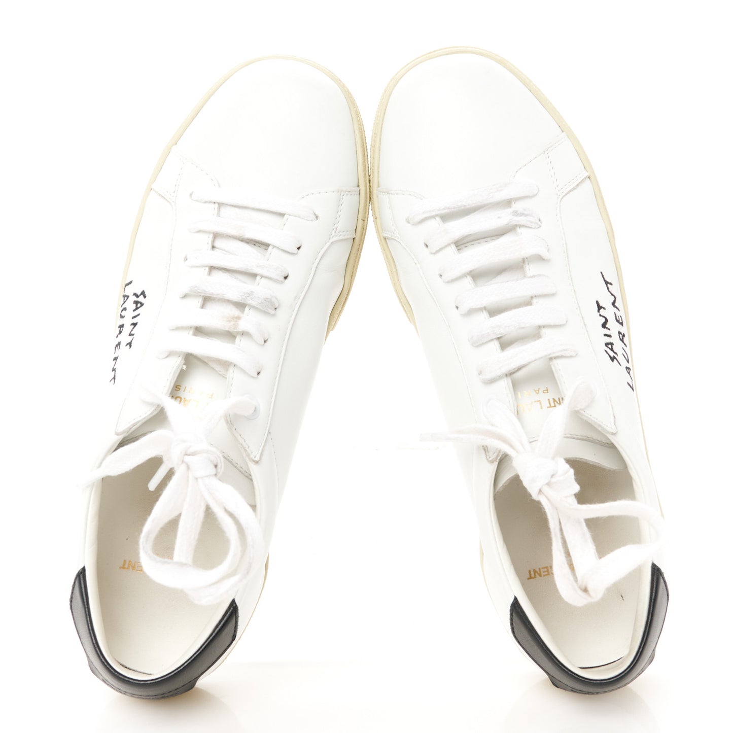 Calfskin Embroidered Court Classic Sneakers 38 White Black
