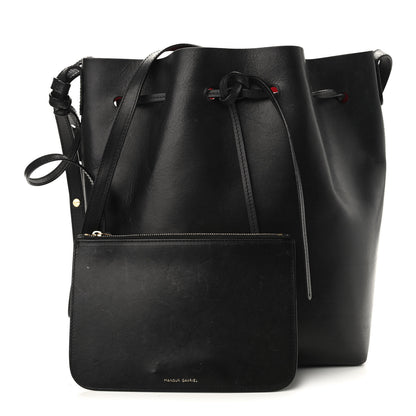 Mansur Gavriel Vegetable Tanned Calfskin Bucket Bag Black Flamma 1 of 11