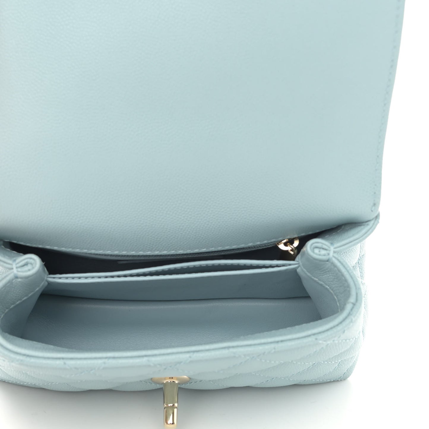 Caviar Quilted Extra Mini Coco Handle Flap Light Blue