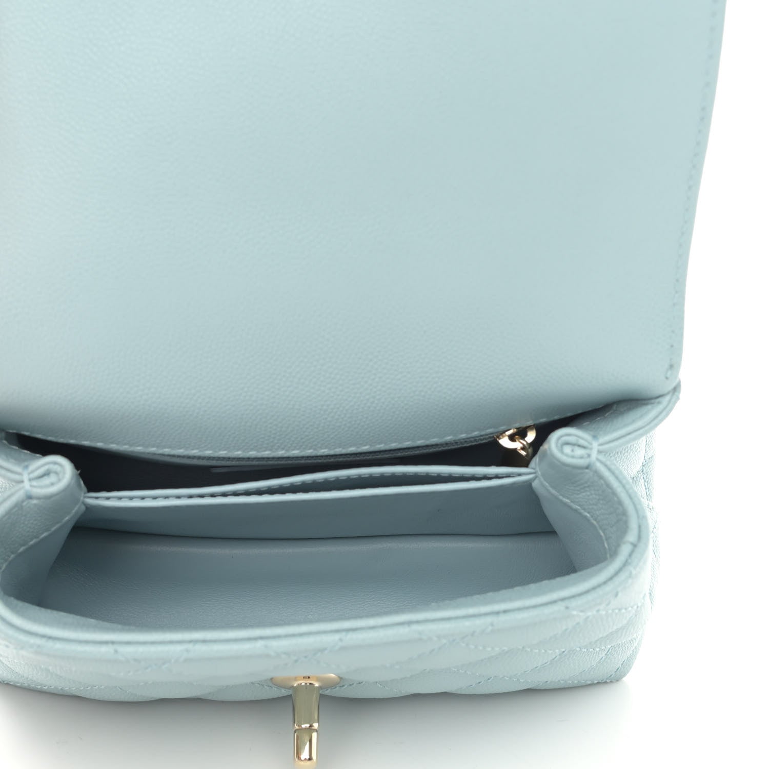 Chanel Caviar Quilted Extra Mini Coco Handle Flap Light Blue 5 of 11