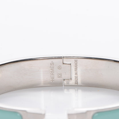 Hermes Enamel Narrow Clic Clac H Bracelet PM Lagoon 3 of 5