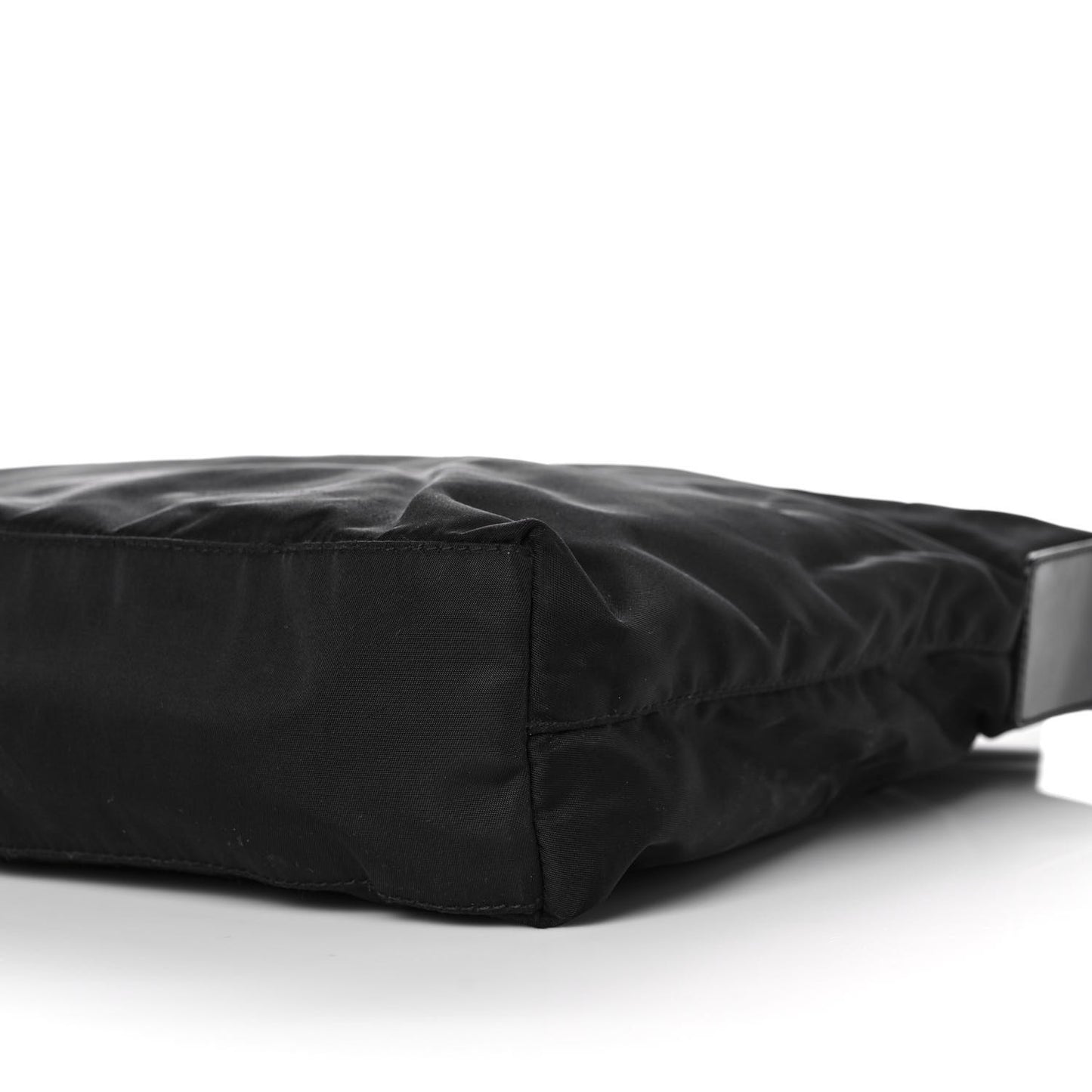 Nylon Saffiano Flat Messenger Bag Black