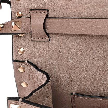 Valentino Garavani Pebbled Calfskin Medium Rockstud Flip Lock Crossbody Bag Poudre 11 of 11