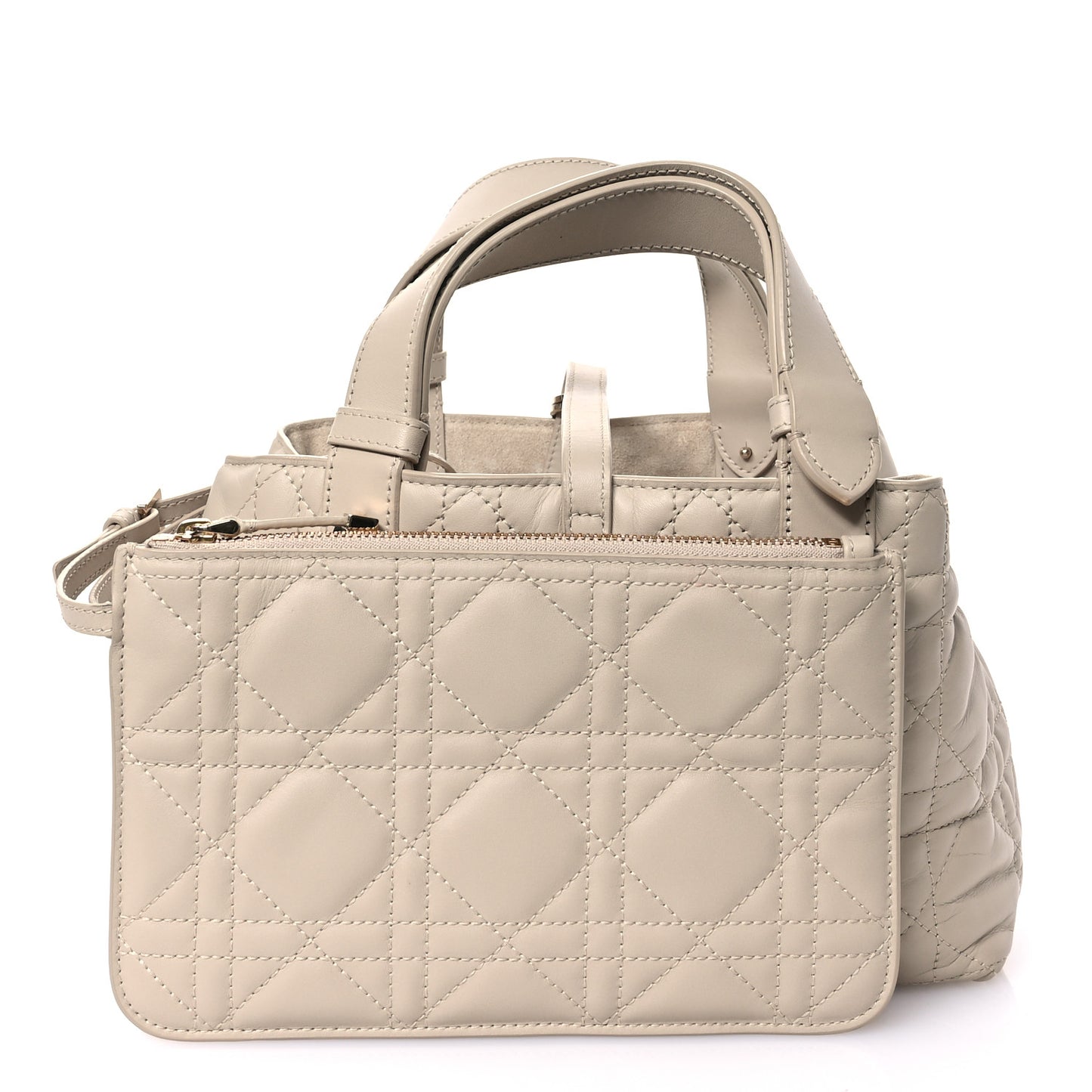Calfskin Macrocannage Small Toujours Beige