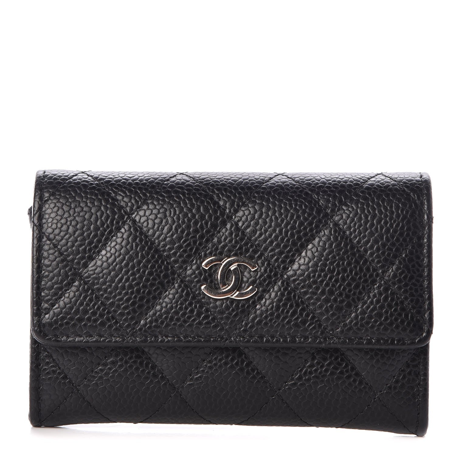 Chanel Caviar Quilted Flap Card Holder Black 1 of 7
